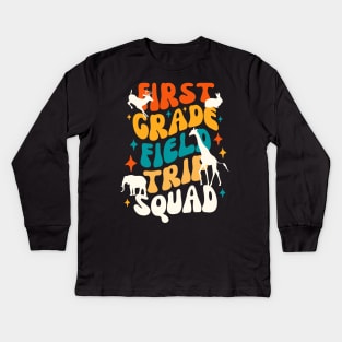 First Grade Field Trip Squad Kids Long Sleeve T-Shirt